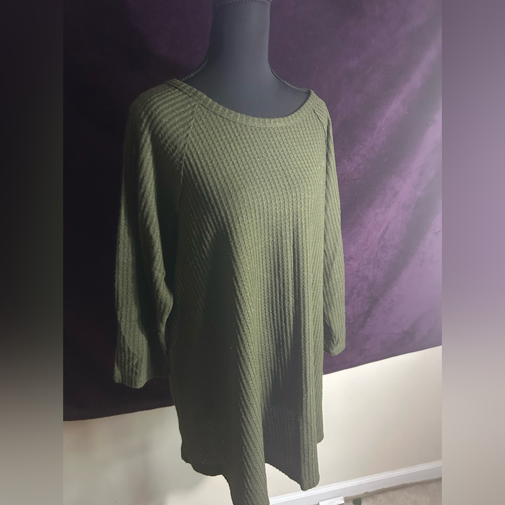 Torrid Dark Green Ribbed Knit Top